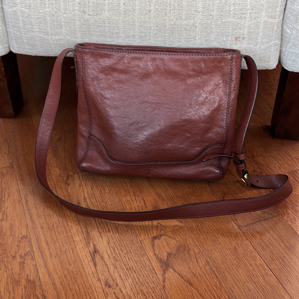 Frye brown leather crossbody